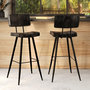 Voir la diapositive 2 : Rendez vous déco Lot de 2 chaises de bar grises/noires en cuir synthétique 75.5 cm-Texas