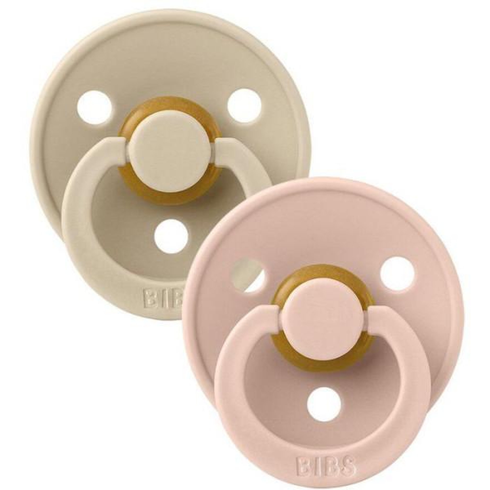 Voir la diapositive 3 : MARKET24 Sucette bébé - BIBS - Colour - Embout rond - Pack de 2 - Caoutchouc naturel - Taille 1 Vanilla Blush