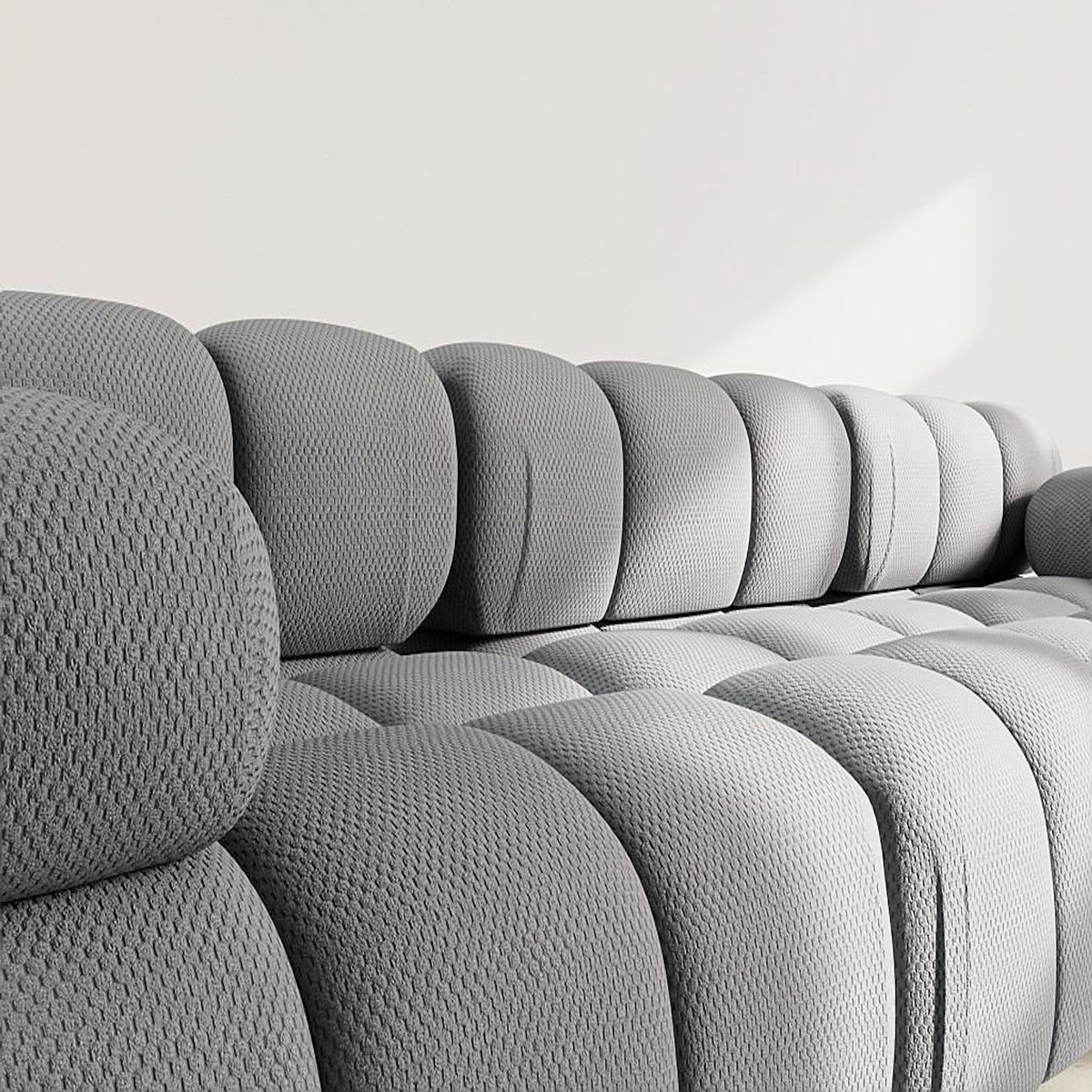 LISA DESIGN Ruby - canapé droit modulable 3 places en velours texturé