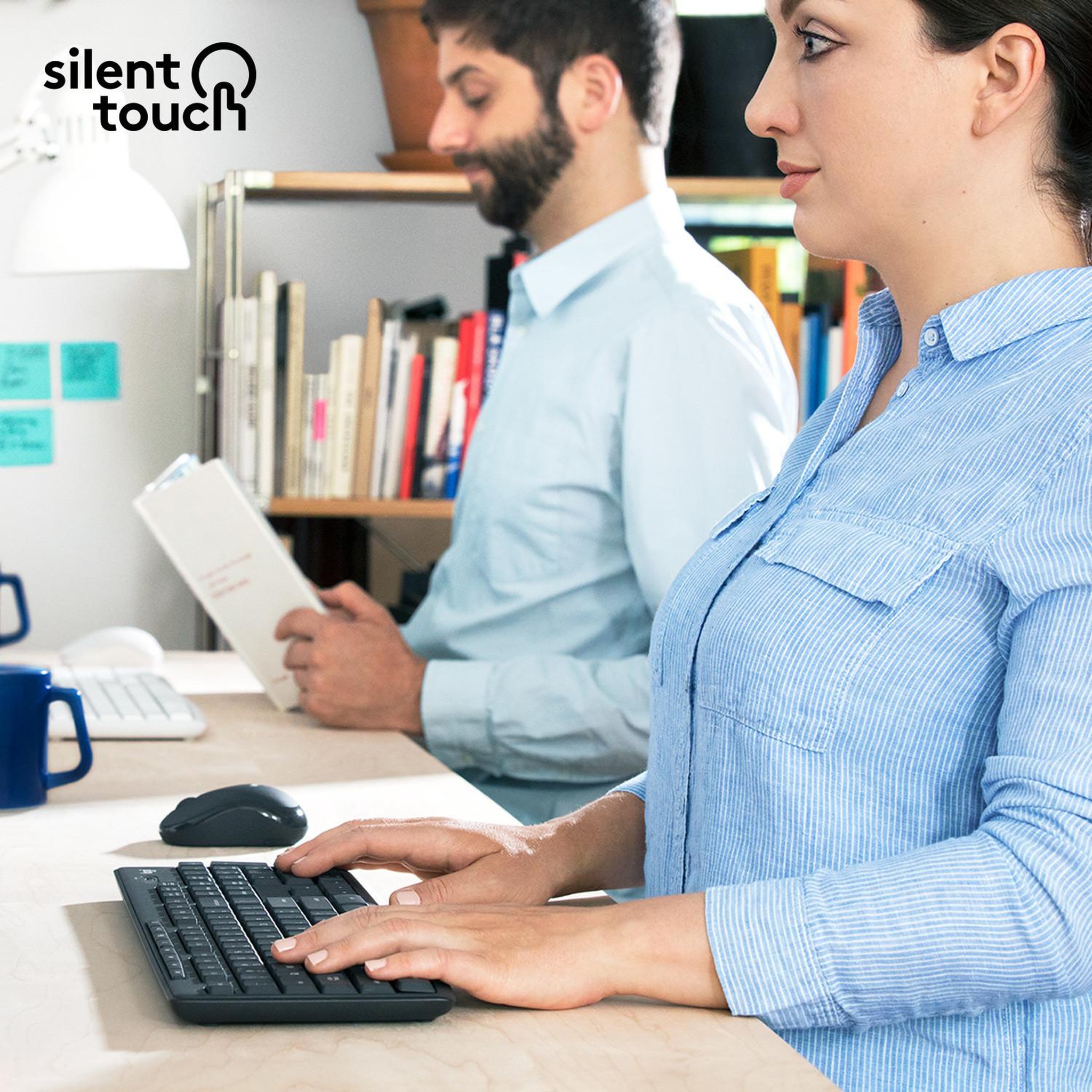 Voir la diapositive 3 : Logitech Logitech mk295 silent wireless combo clavier souris incluse usb qwerty us international graphite