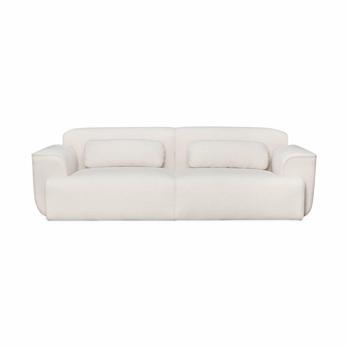SWEEEK Canapé 3 places. tissu bouclette. 2 coussins déhoussables. Wallas  L 230 x P 98 x H 73cm