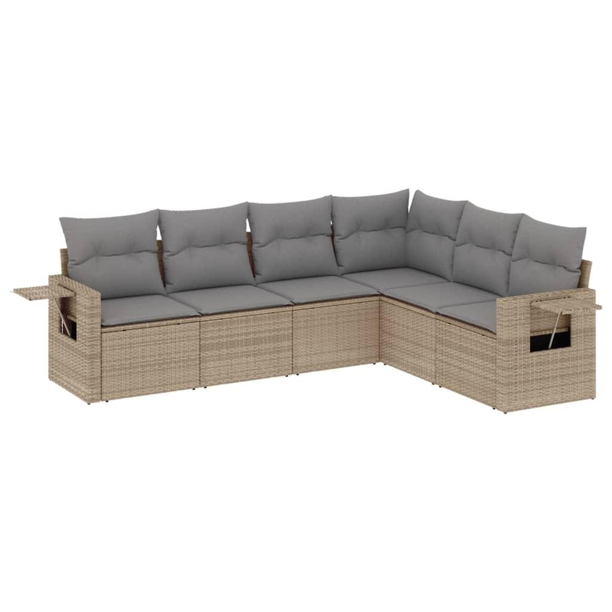 Voir la diapositive 2 : VIDAXL Salon de jardin avec coussins 6 pcs beige resine tressee