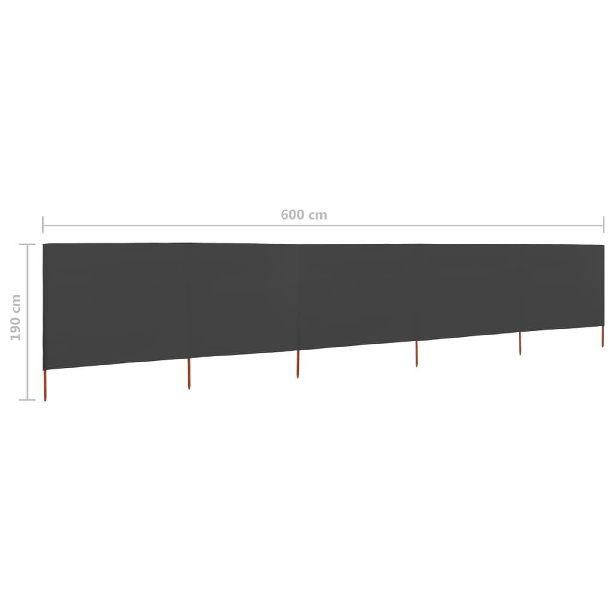 Voir la diapositive 6 : VIDAXL Paravent 5 panneaux Tissu 600 x 160 cm Anthracite