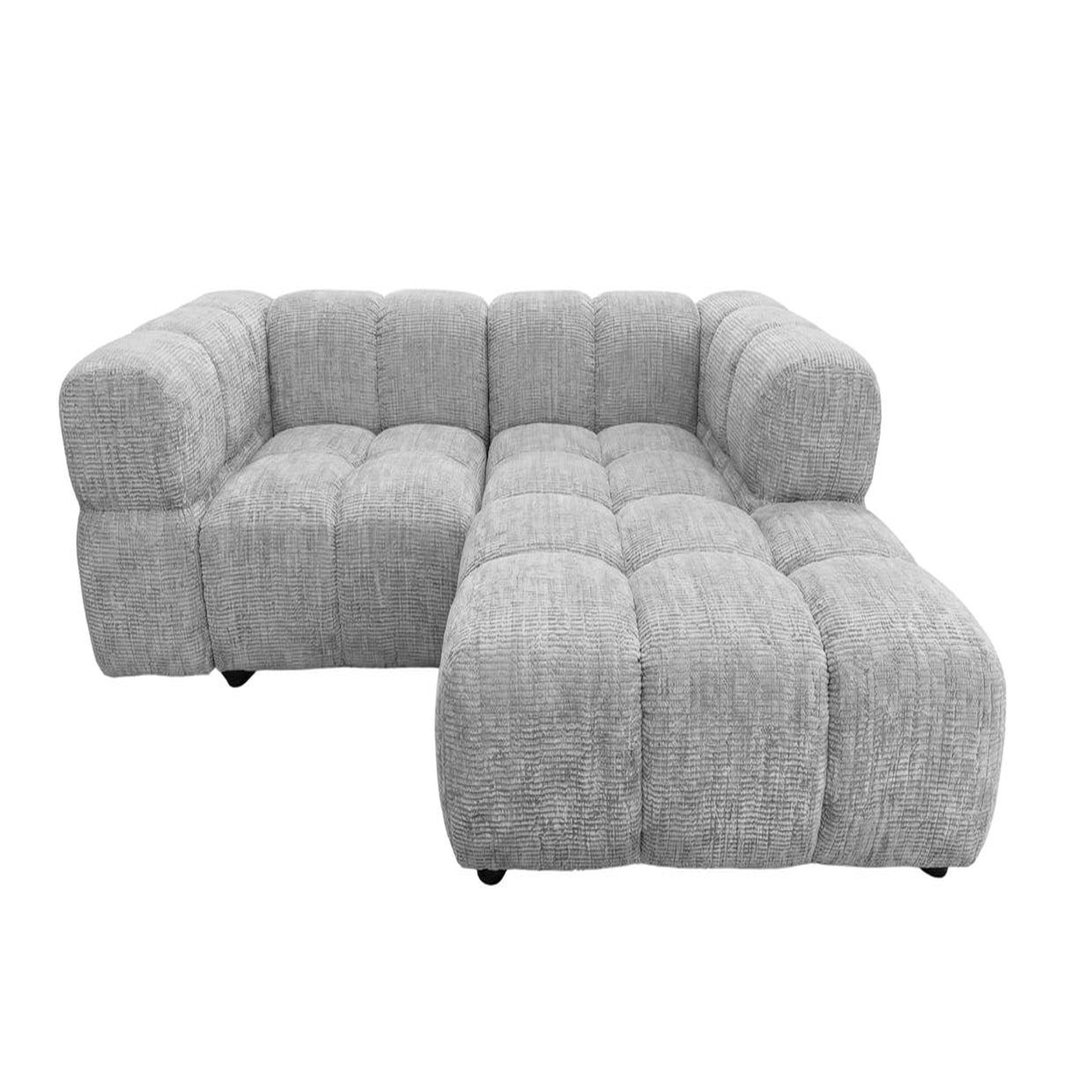 Voir la diapositive 1 : CASANOVA PARIS Gustave - canapé d'angle tissu chenille 4 places