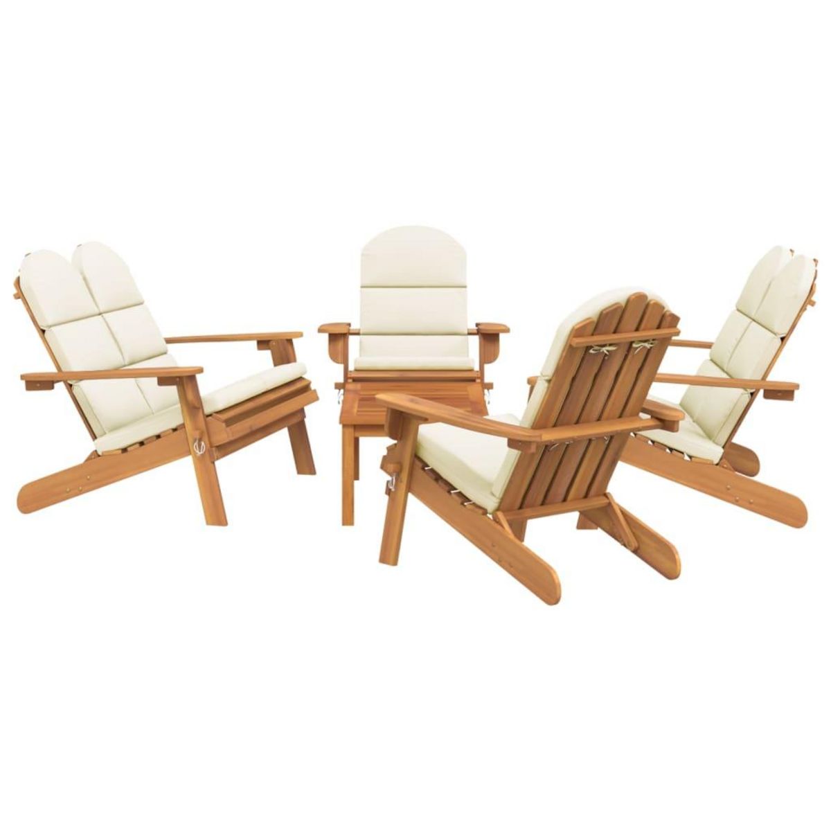 VIDAXL Ensemble de salon de jardin Adirondack 5 pcs bois acacia solide