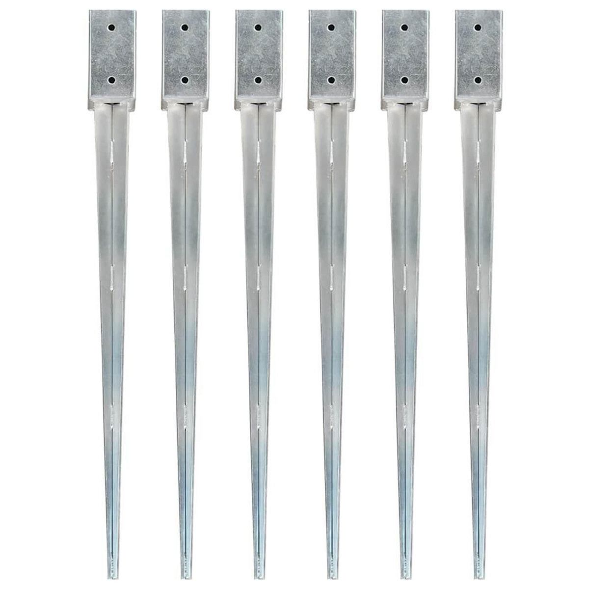 VIDAXL Piquets au sol 6 pcs Argente 7x7x90 cm Acier galvanise