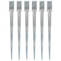 Voir la diapositive 1 : VIDAXL Piquets au sol 6 pcs Argente 7x7x90 cm Acier galvanise