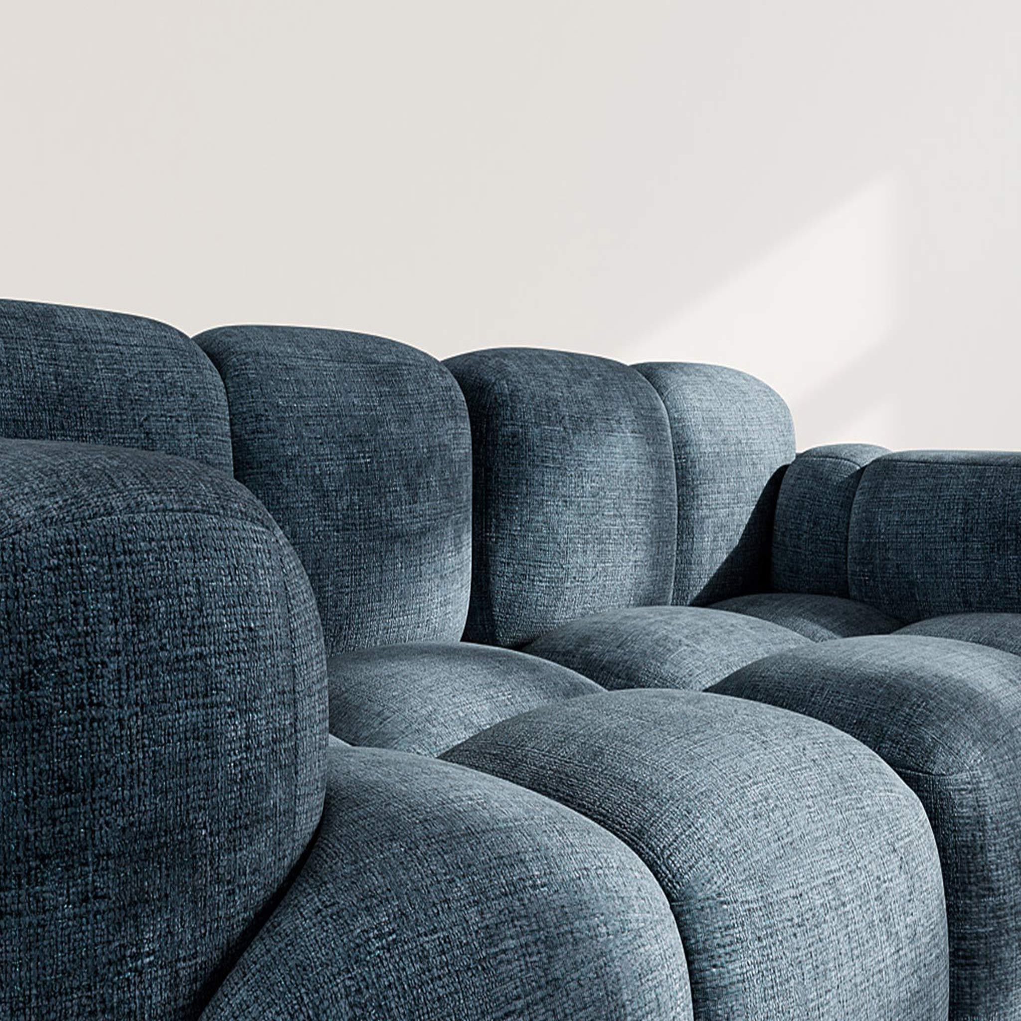 Voir la diapositive 4 : BEST MOBILIER Grace - canapé modulable 2 places en velours texturé