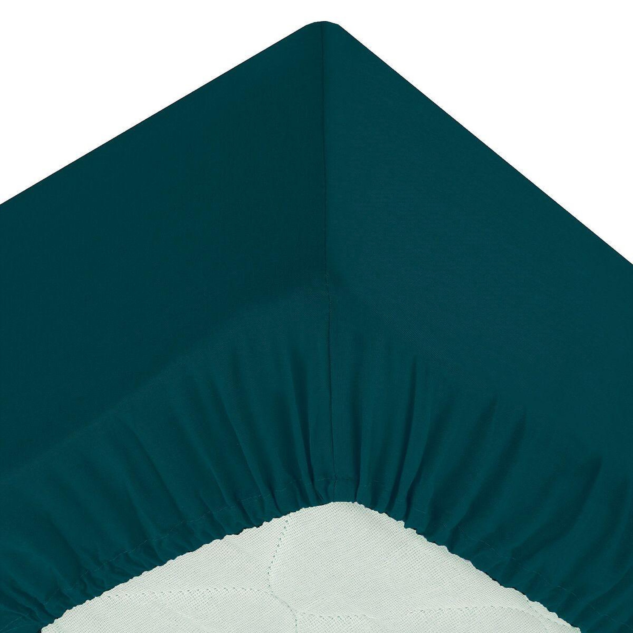ATMOSPHERA Drap housse 2 personnes  percale  160x200cm bleu egéen