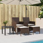 Voir la diapositive 3 : VIDAXL Canape de jardin 2 places avec table et tabourets marron rotin
