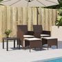 Voir la diapositive 3 : VIDAXL Canape de jardin 2 places avec table et tabourets marron rotin