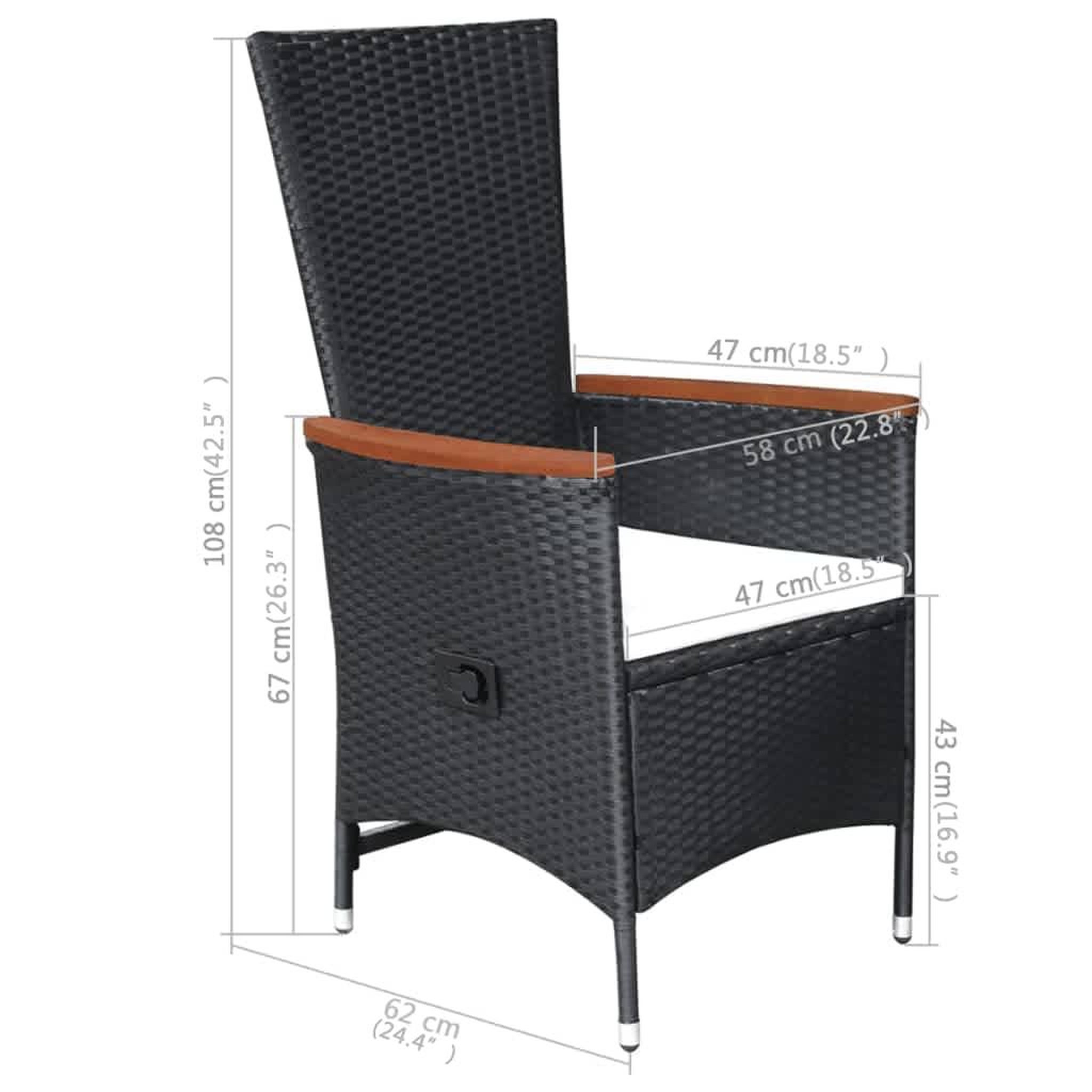Voir la diapositive 6 : VIDAXL Ensemble a manger de jardin 7 pcs Resine tressee Noir