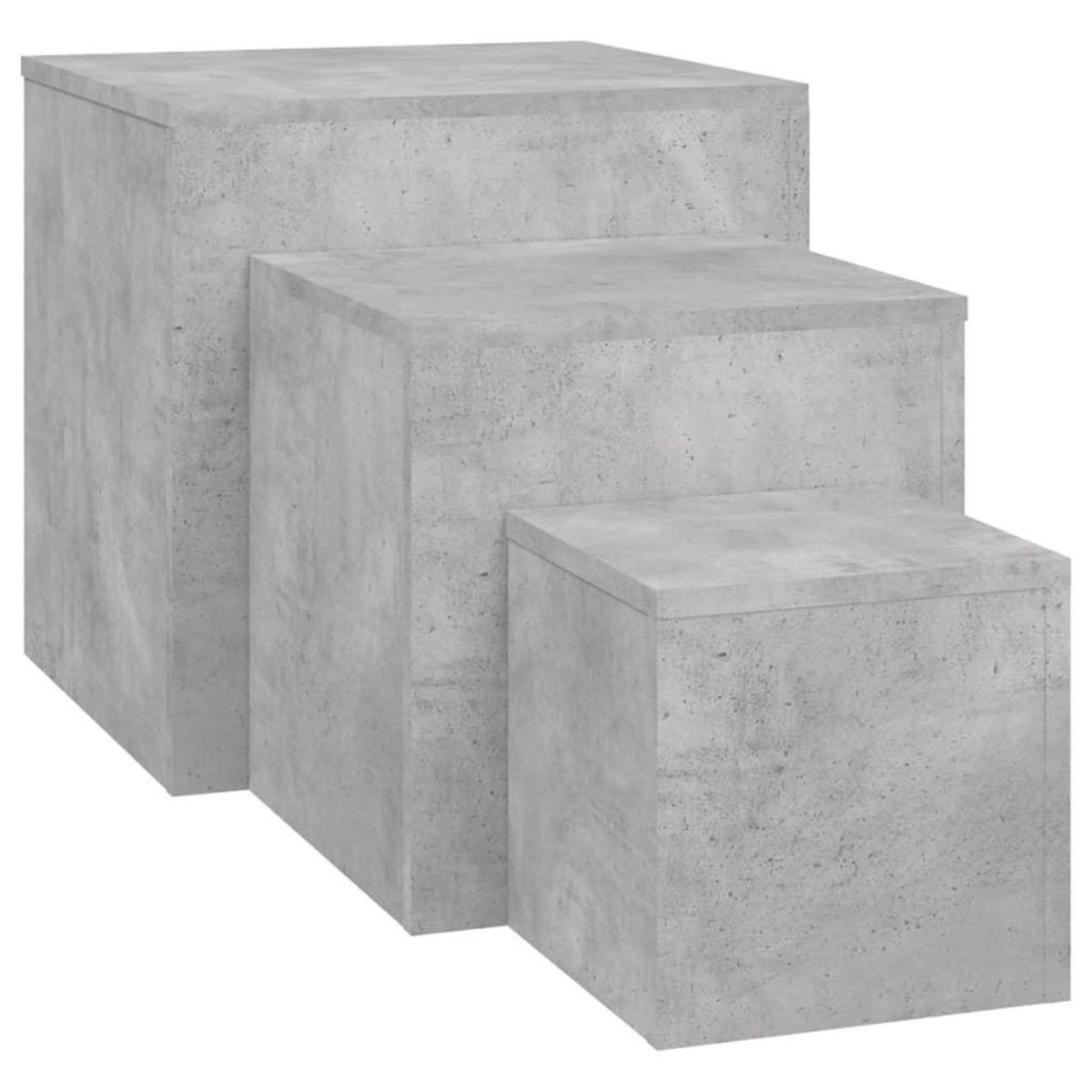 VIDAXL Tables d'appoint 3 pcs Gris beton Bois d'ingenierie