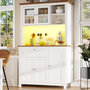 Voir la diapositive 4 : MERAX Buffet de cuisine 5 portes 1 tiroir - 104 cm blanc led mdf