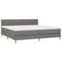 Voir la diapositive 3 : VIDAXL Sommier a lattes de lit avec matelas Gris fonce 200x200cm Tissu