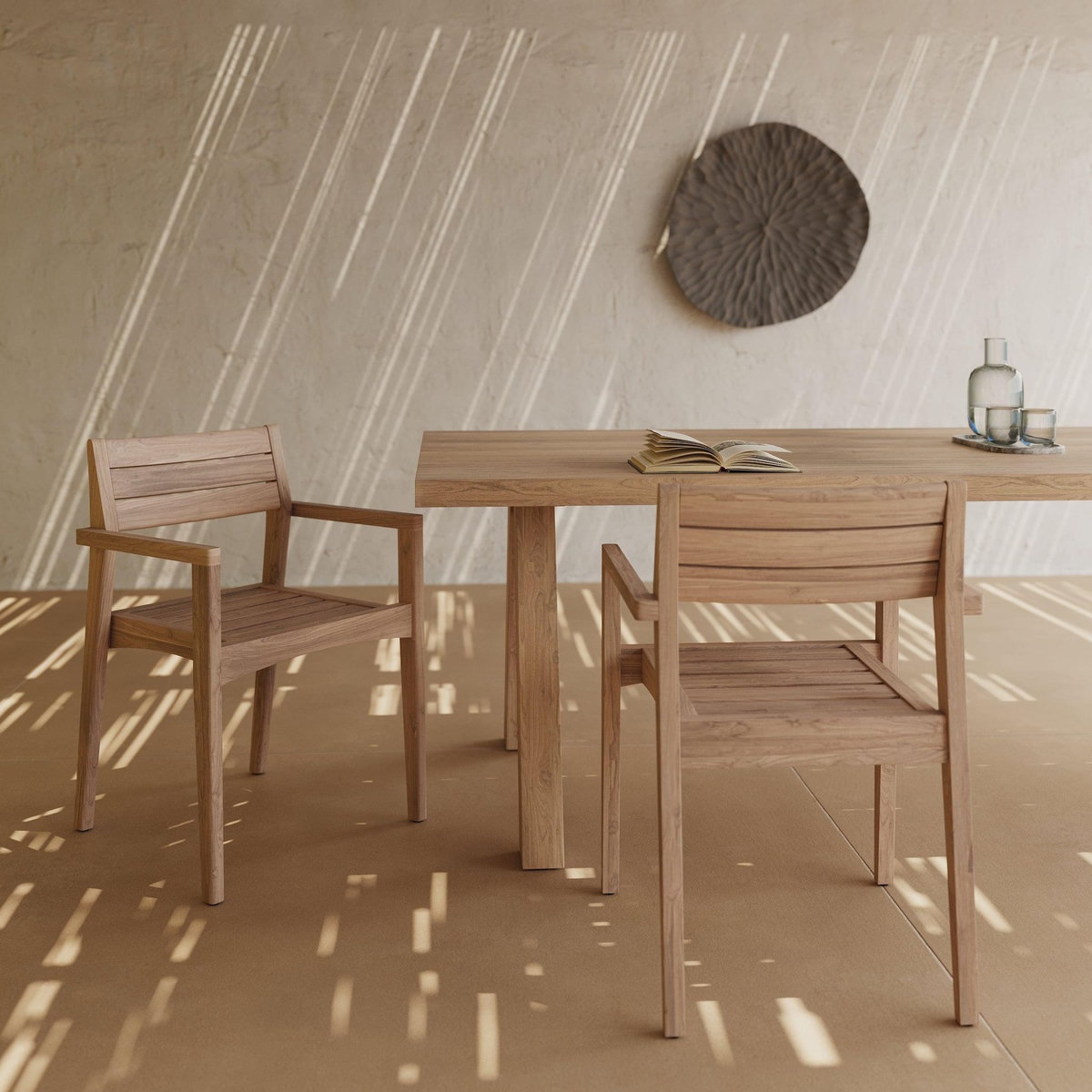 Rendez vous déco Lot de 2 chaises de jardin en bois de teck recyclé-Yogy
