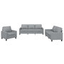 Voir la diapositive 2 : VIDAXL Ensemble de canapes 3 pcs avec coussins Gris clair Tissu