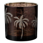 Paris Prix Photophore Design  Feuilles Palmier  15cm Marron