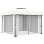 Voir la diapositive 3 : VIDAXL Tonnelle avec rideau 3x3 m Blanc creme Aluminium