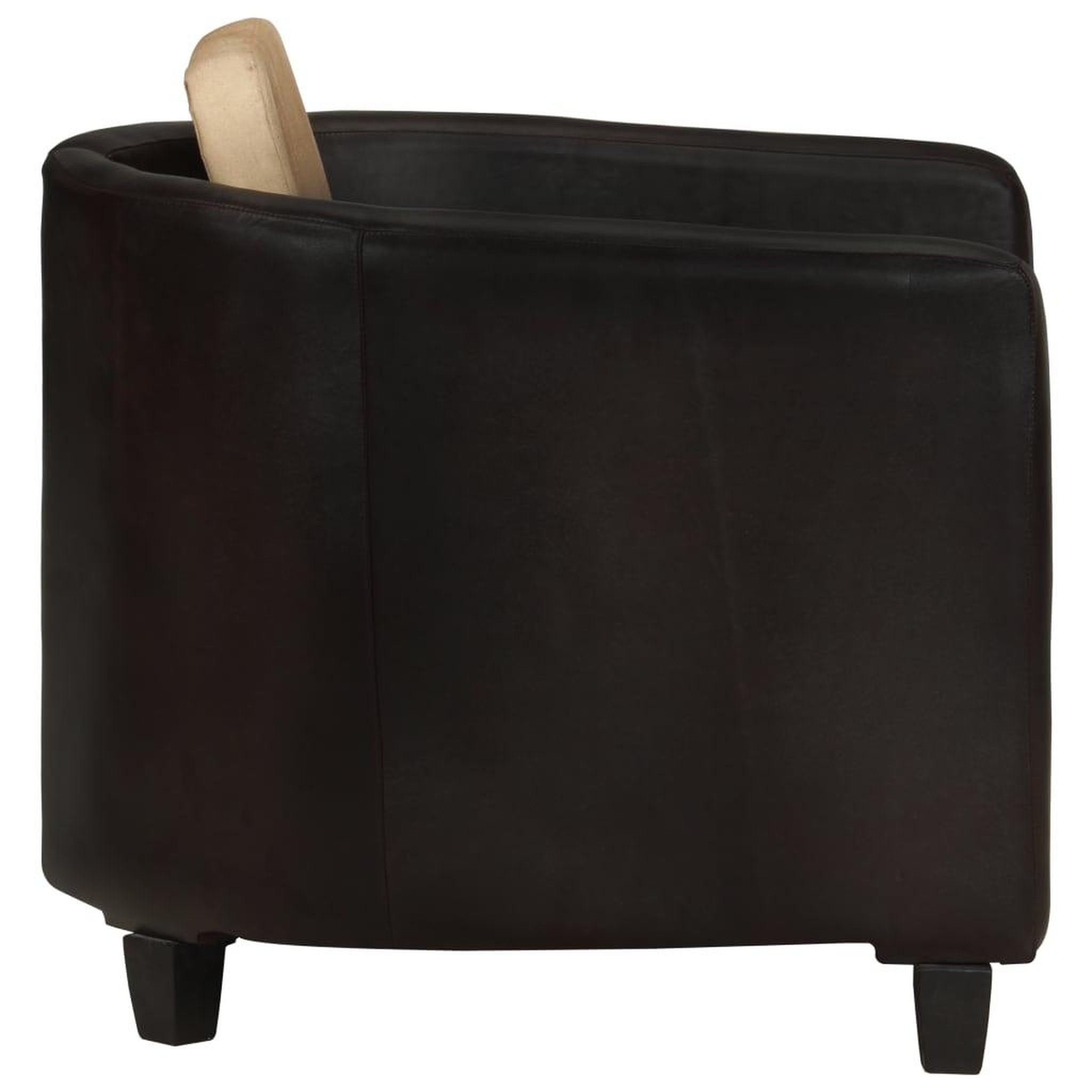 Voir la diapositive 3 : VIDAXL Fauteuil Brun roux et noir Cuir veritable