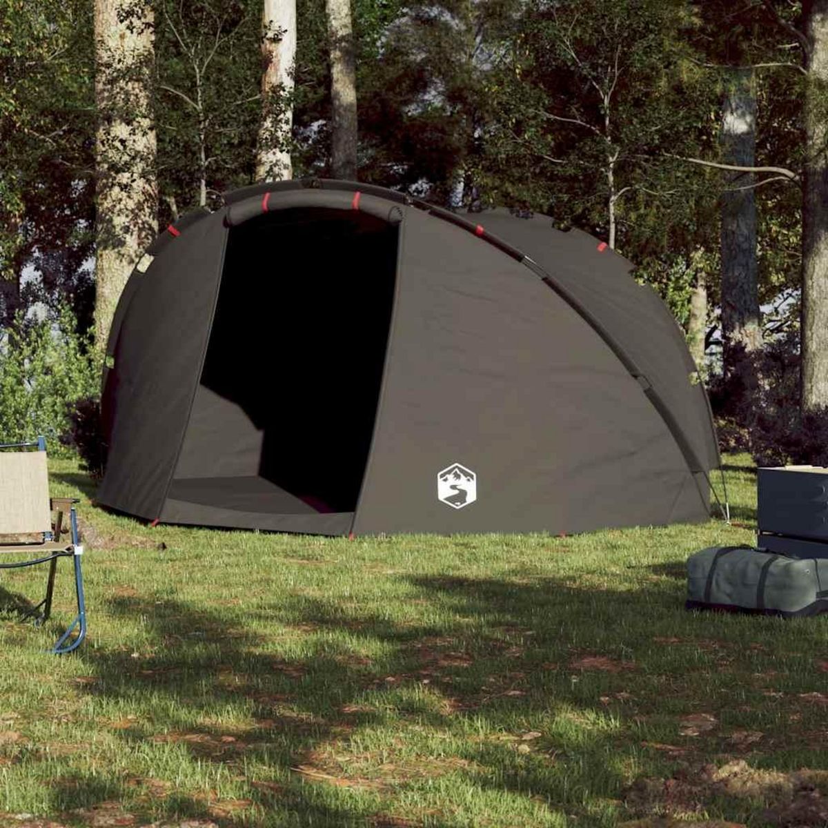 VIDAXL Tente de peche 5 personnes marron impermeable