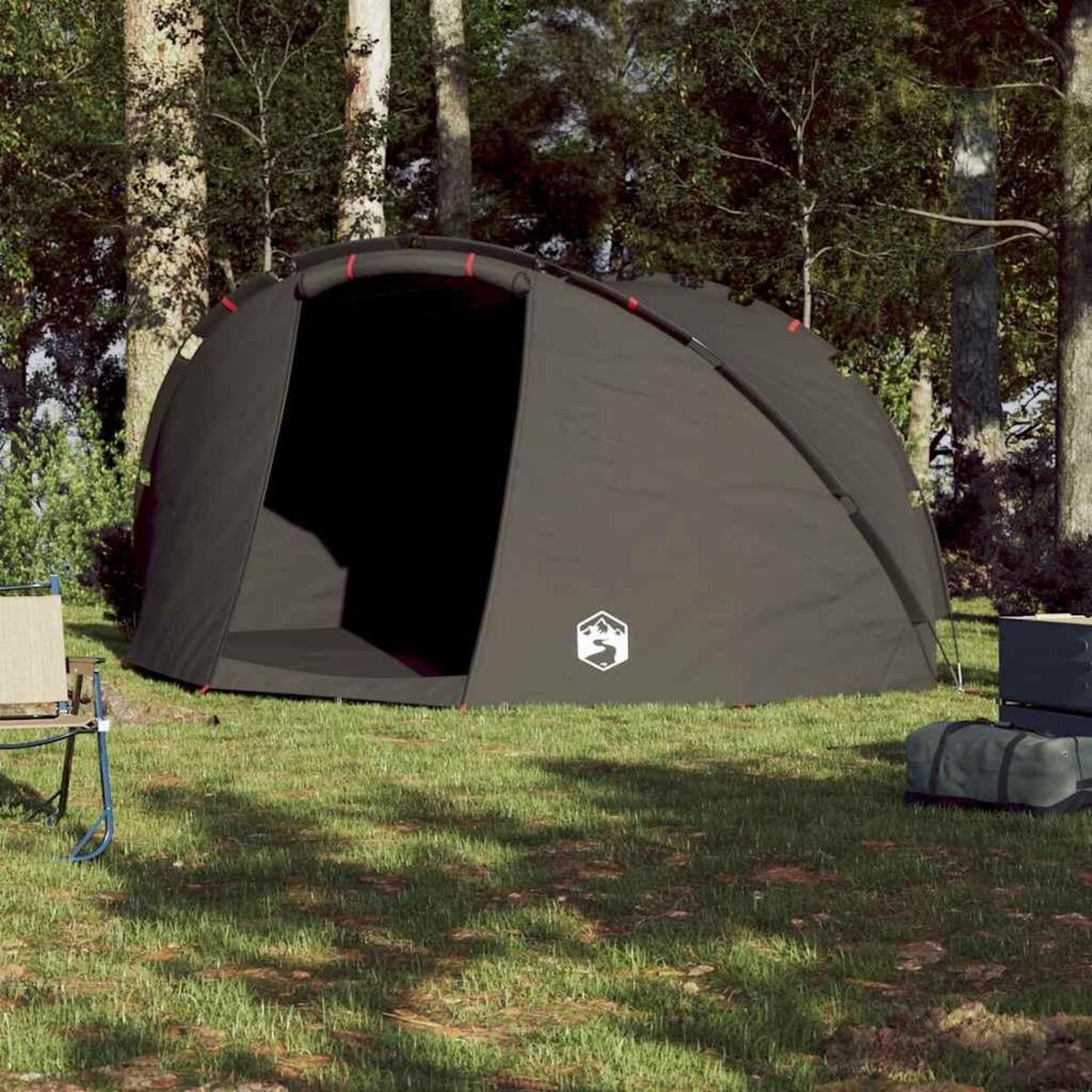 VIDAXL Tente de peche 5 personnes marron impermeable