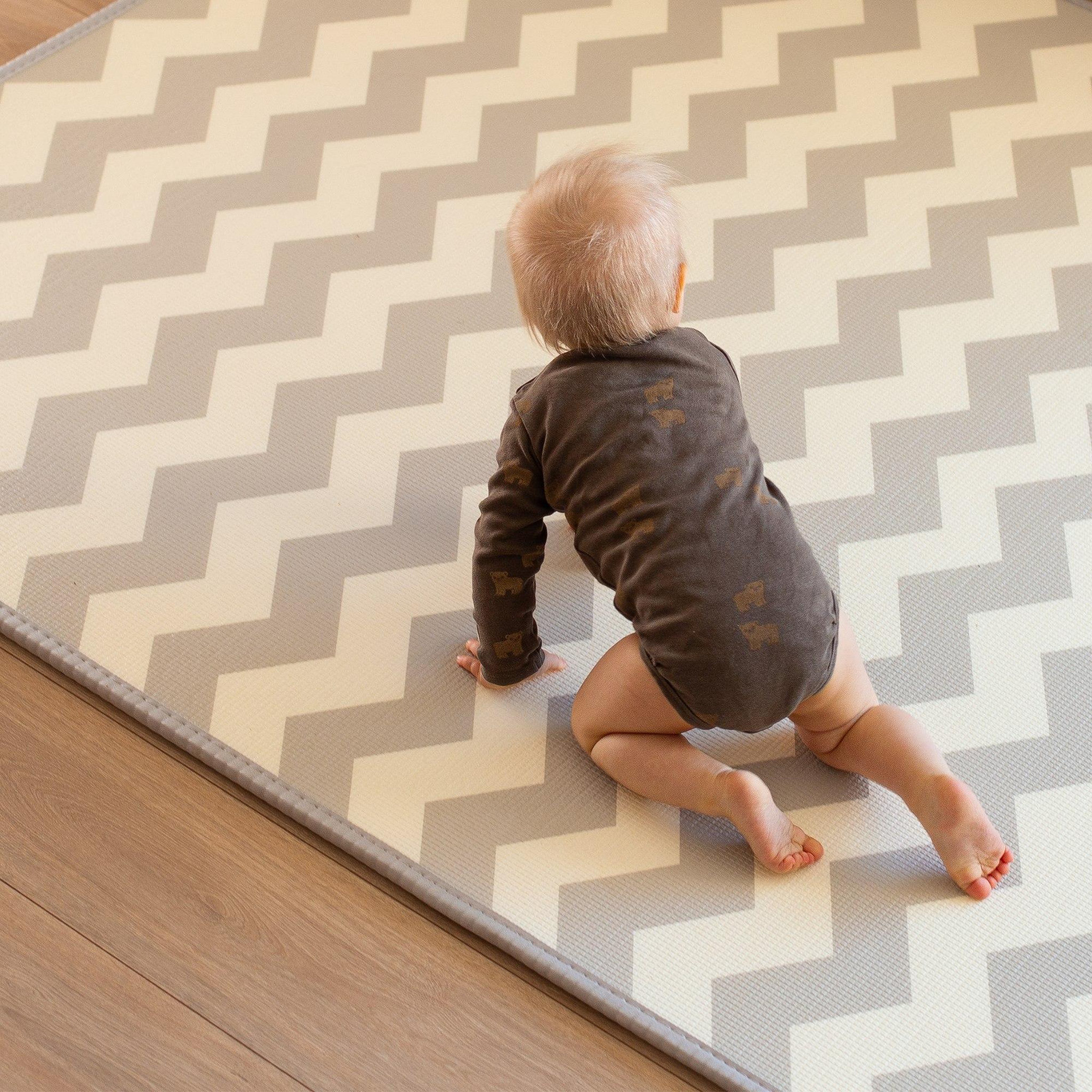 Voir la diapositive 5 : MAMABRUM Tapis d'éveil Mousse Enfant Foret et Zigzag 180x150 cm Epaisseur 2 cm Naissance