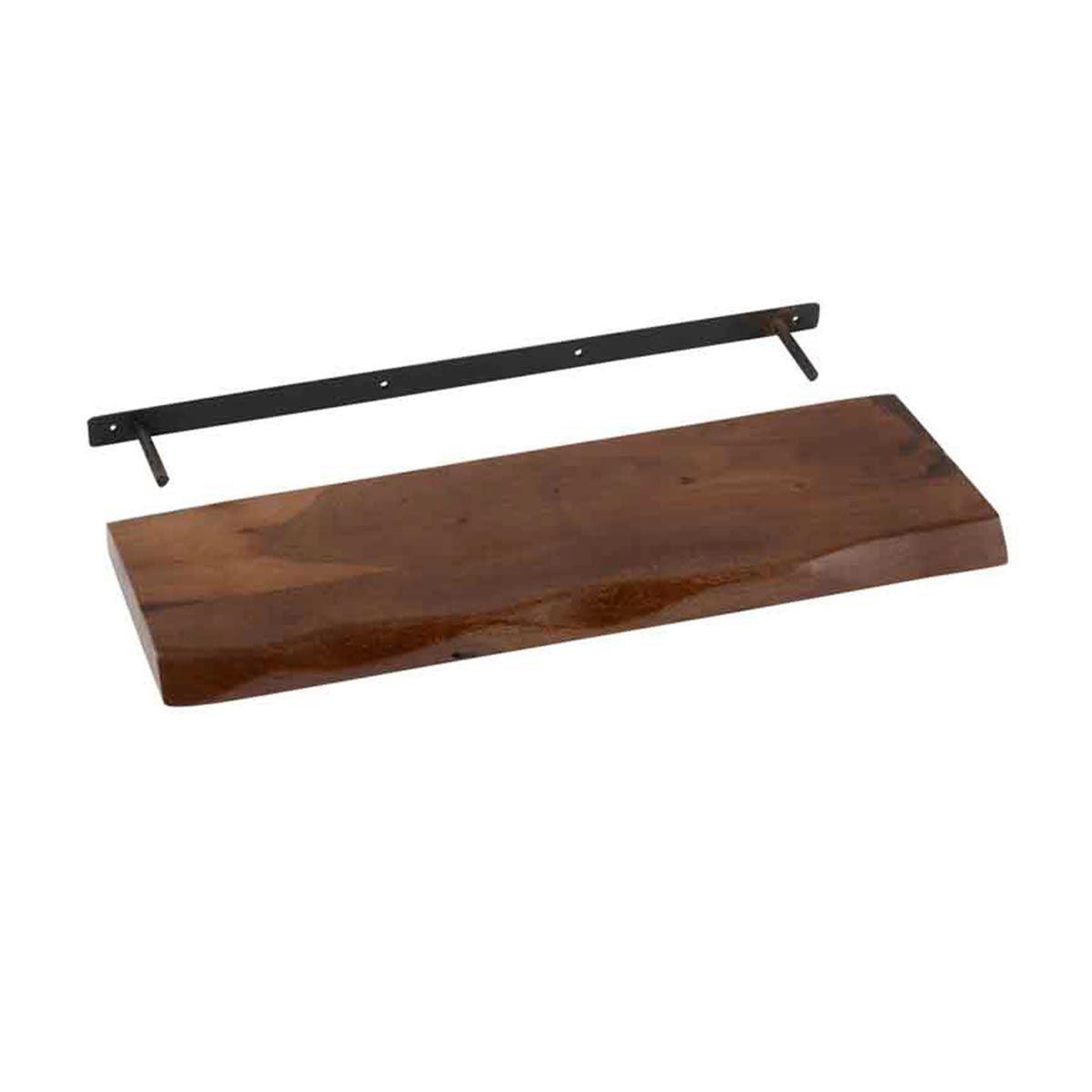 Voir la diapositive 2 : J-LINE Étagère murale en bois  gérard  70cm marron
