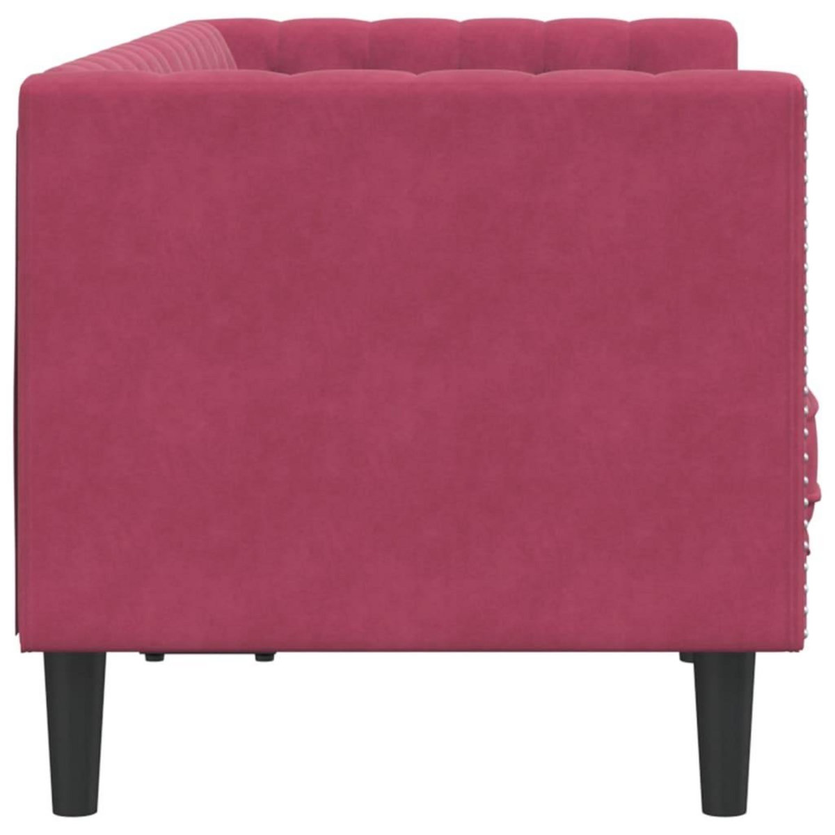 VIDAXL Canape Chesterfield avec traversins 2 places velours