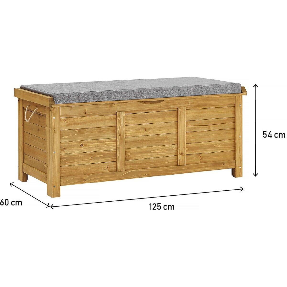 Habitat et Jardin Coffre de jardin  Gana  en bois - 125 x 60 x 54 cm - Marron