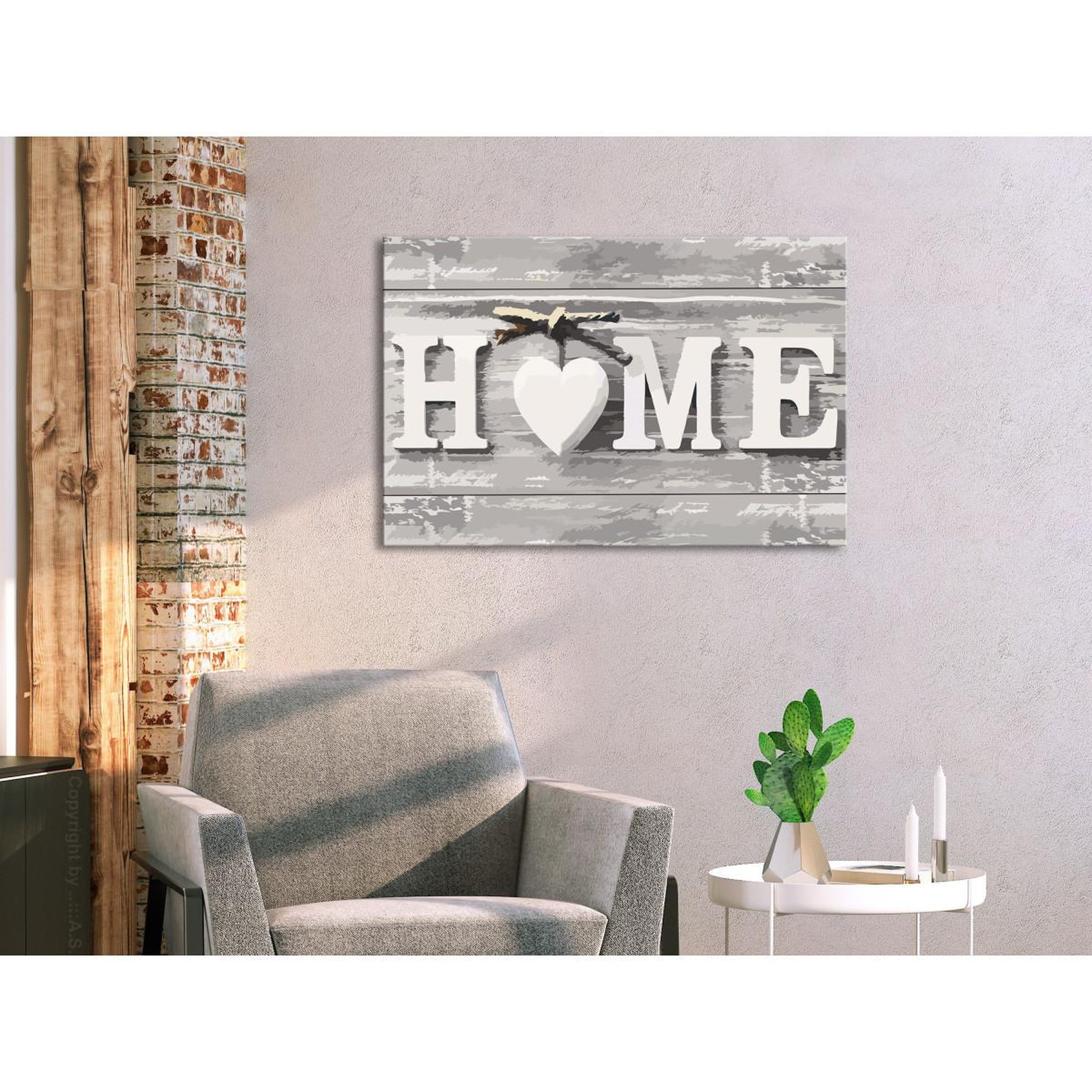 Voir la diapositive 2 : Paris Prix Tableau à peindre soi-même  home texte  40x60cm