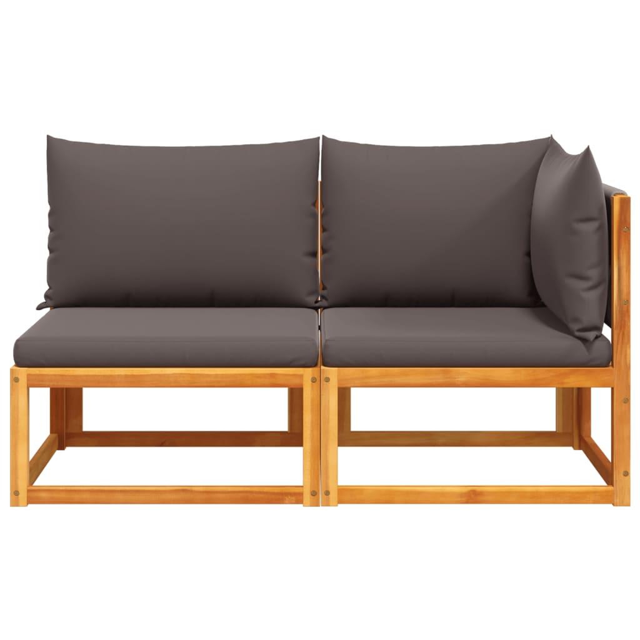 Voir la diapositive 5 : VIDAXL Canape de jardin avec coussins 2 places bois massif d'acacia