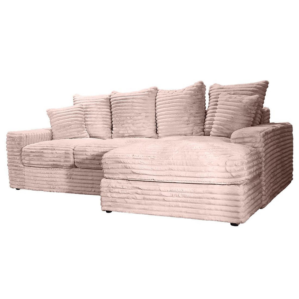 LISA DESIGN Andy - canapé d'angle droit 4 places en fausse fourrure côtelée