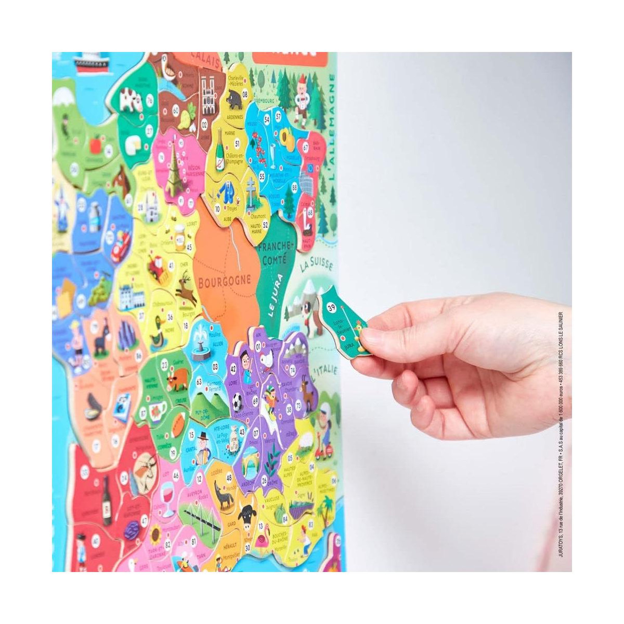 Voir la diapositive 3 : JANOD Puzzle magnetique France 93 pcs