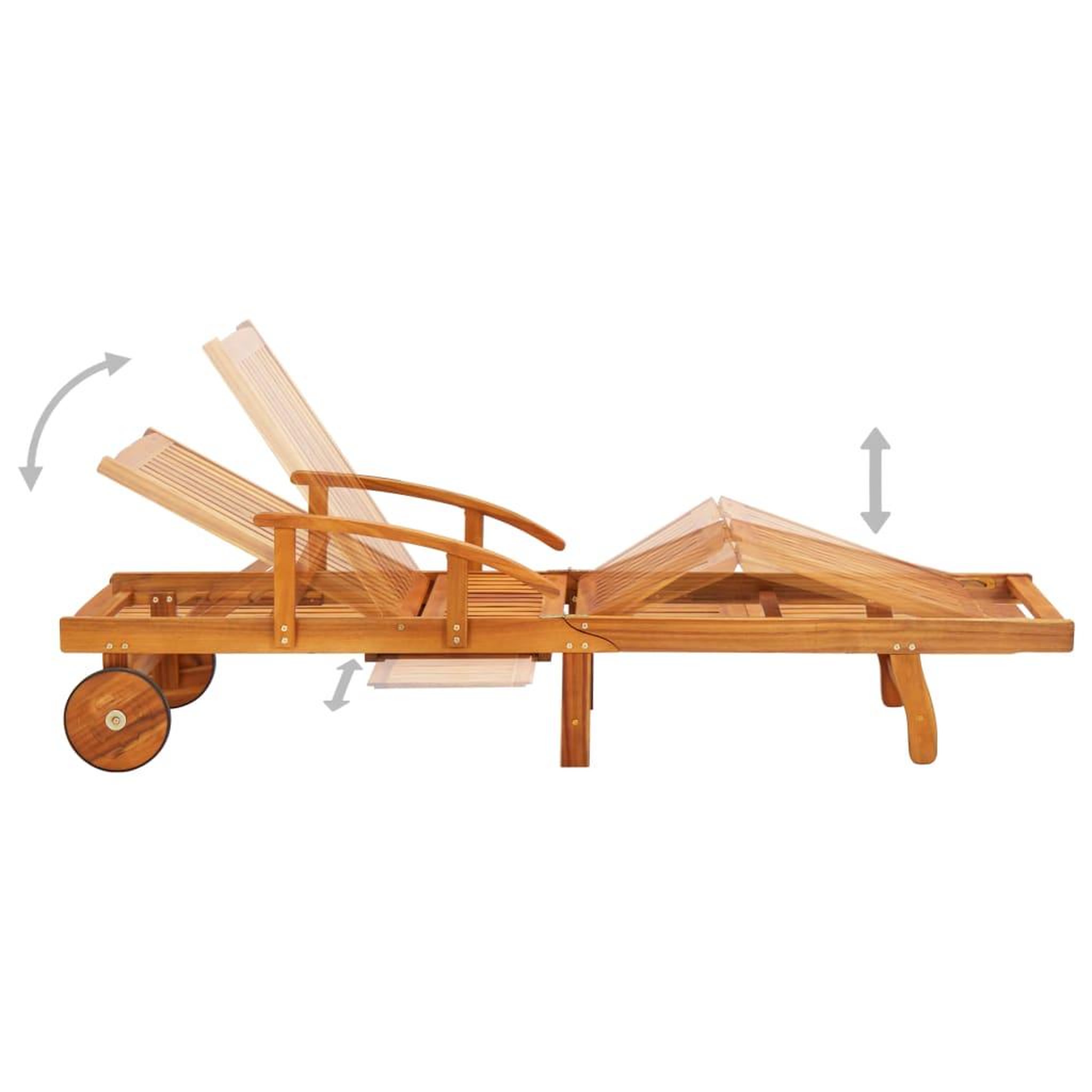 Voir la diapositive 5 : VIDAXL Chaises longues 2 pcs avec coussins Bois d'acacia solide