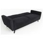 Voir la diapositive 2 : Paris Prix Canapé Convertible en Velours  Garry  220cm Noir