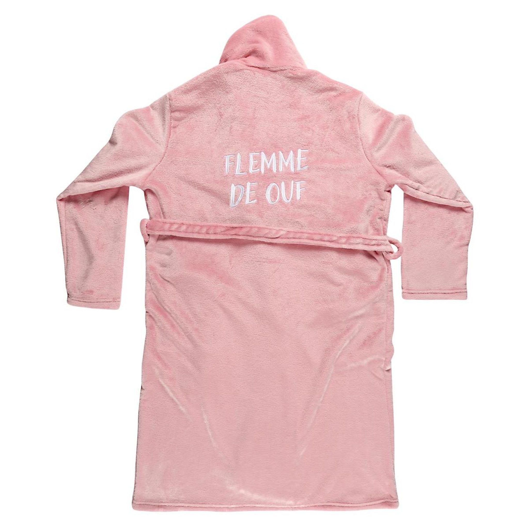 Voir la diapositive 2 : The concept Factory Robe de chambre sherpa  flemme de ouf  rose