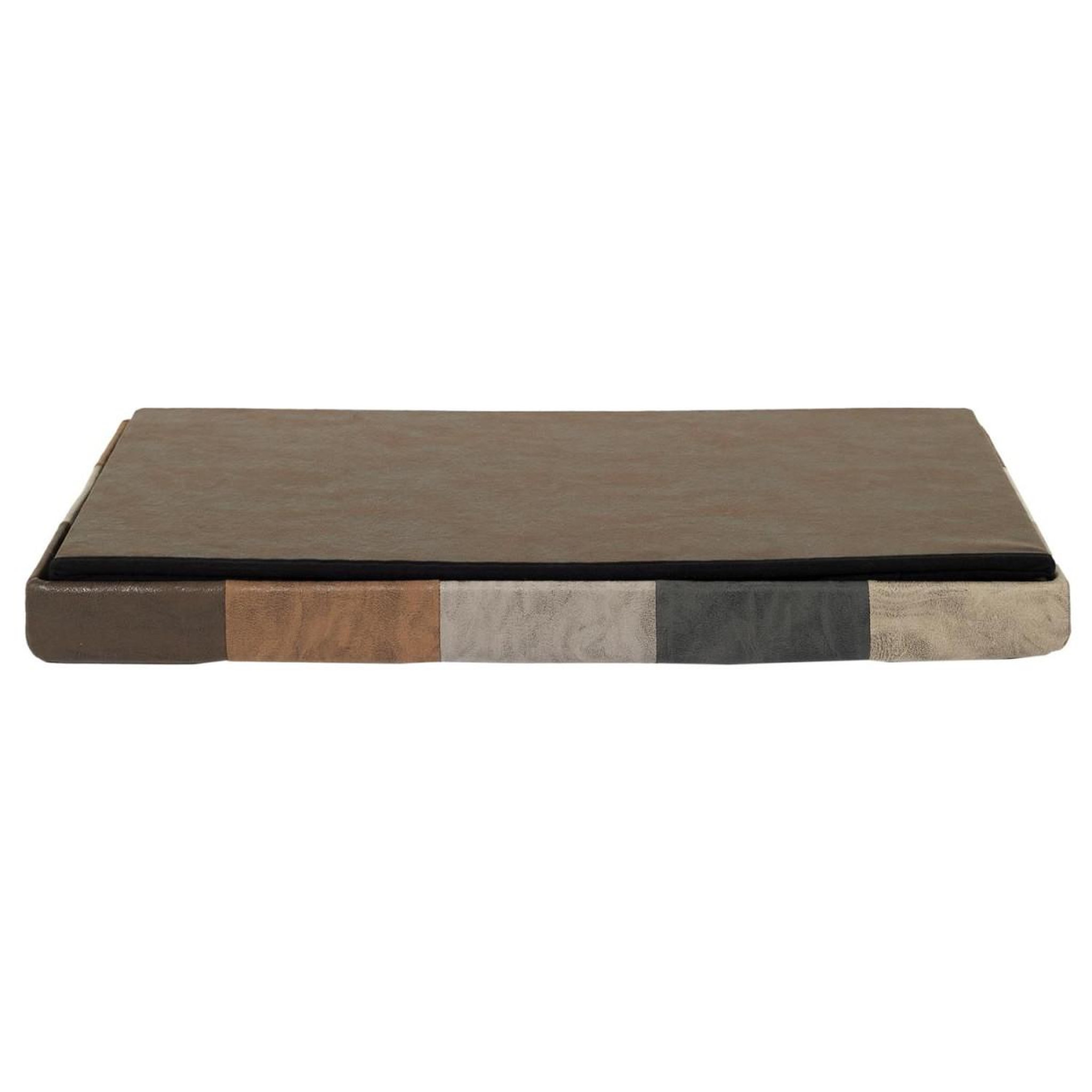 Voir la diapositive 4 : The Home Deco Factory Banc coffre pliable patchwork  loic  76cm marron