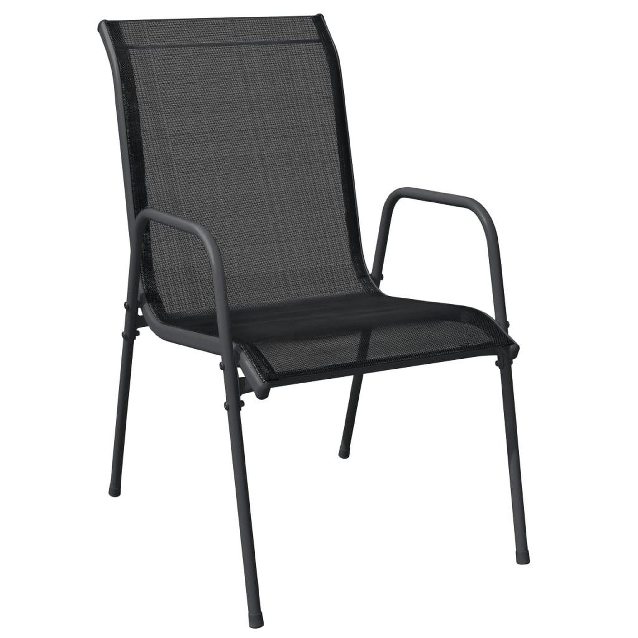 Voir la diapositive 3 : VIDAXL Ensemble a manger de jardin 5 pcs noir textilene et acier