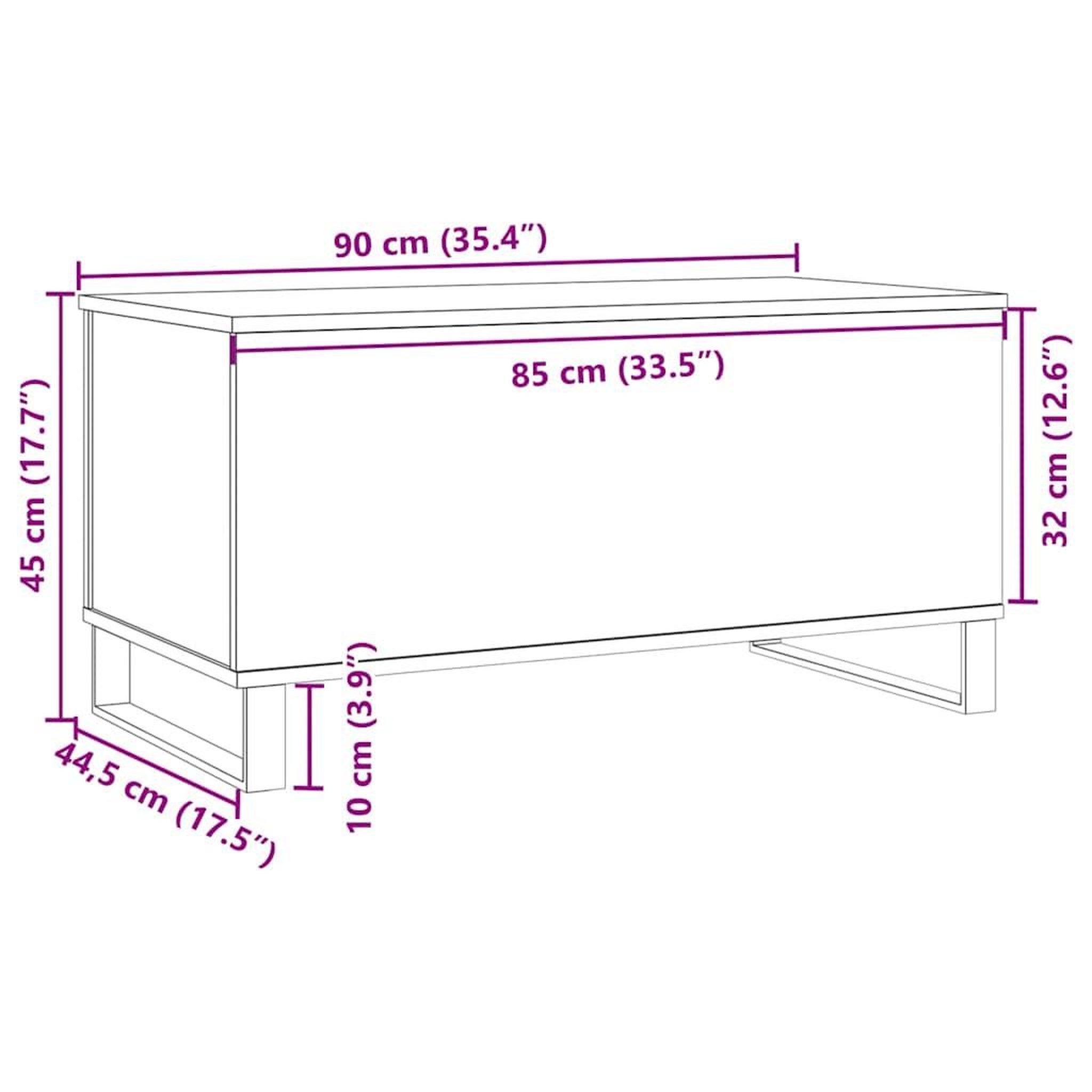 Voir la diapositive 6 : VIDAXL Table basse vieux bois 90x44,5x45 cm bois d'ingenierie