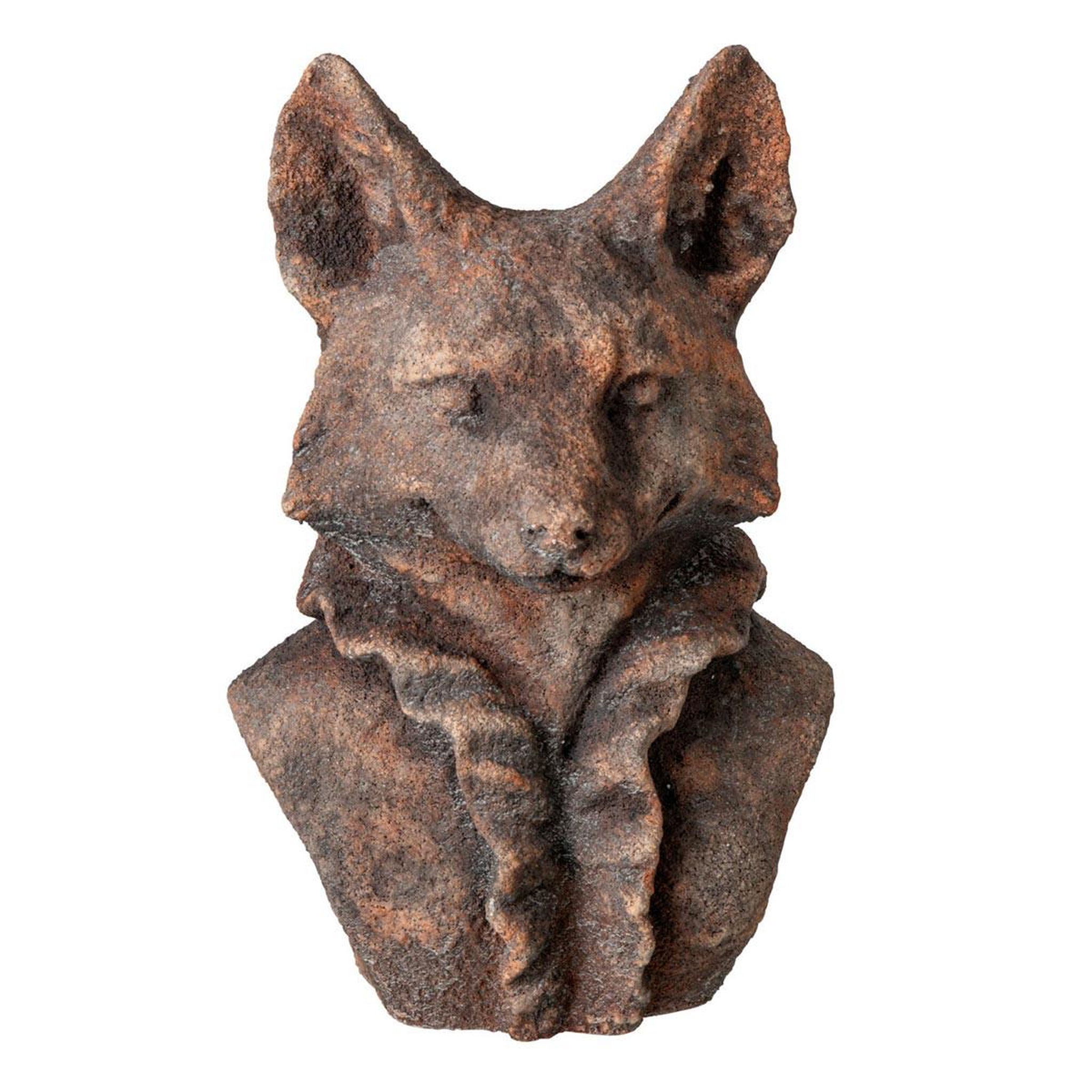 J-LINE Buste de renard déco  zeno  29cm marron