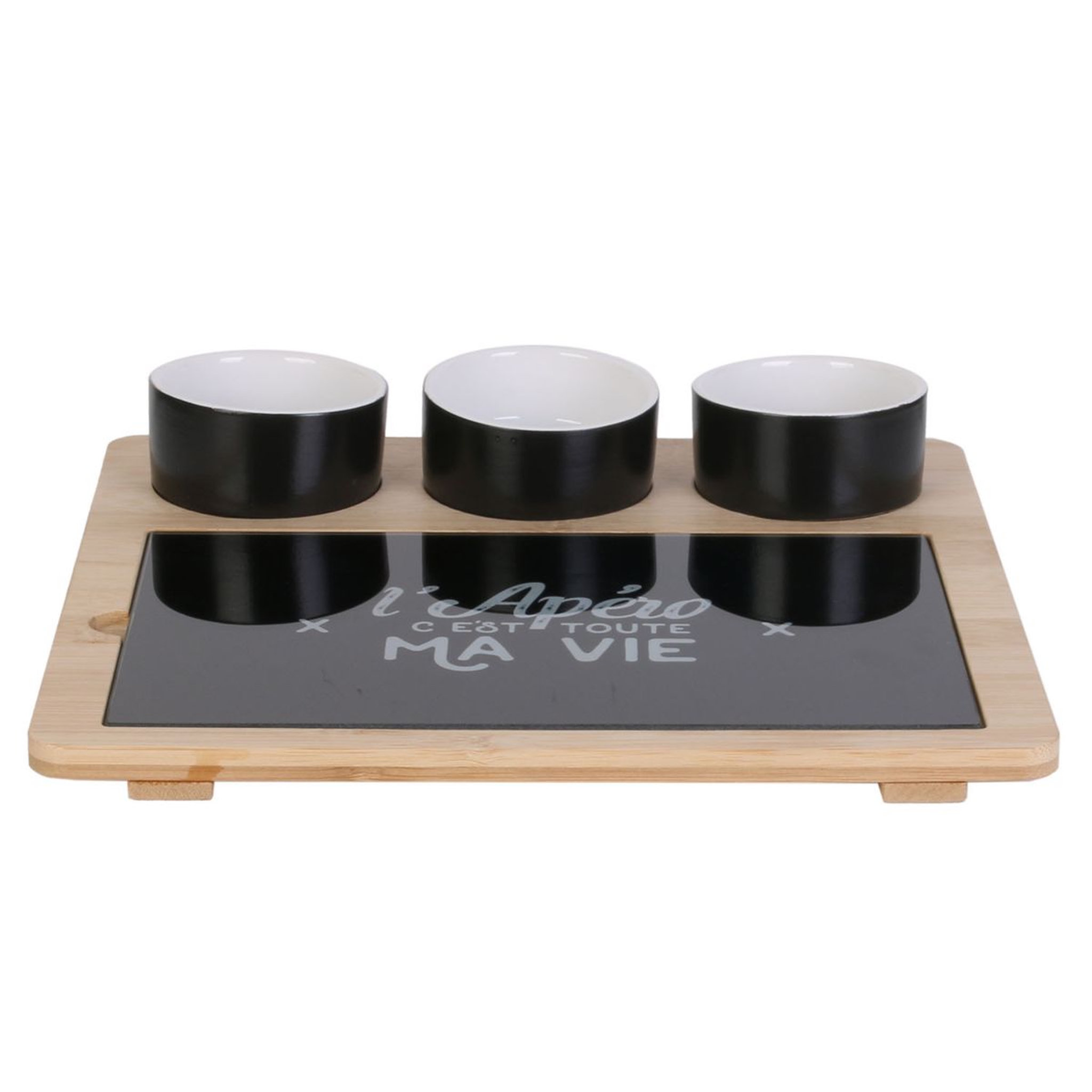 Voir la diapositive 4 : Plateau apéro planche + 3 coupelles