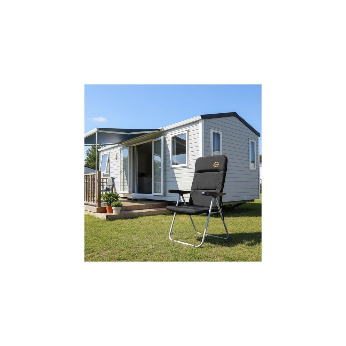 O'Camp Lot de 2 fauteuils de camping confort pliables - O'Camp - Multipositions - 70 x 105 x 62 cm