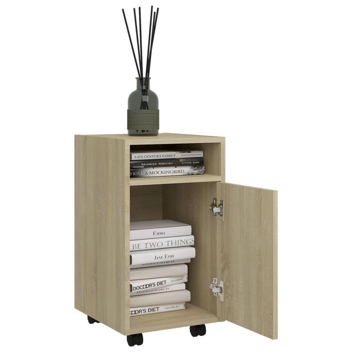 VIDAXL Armoire laterale avec roues Chene Sonoma Bois d'ingenierie