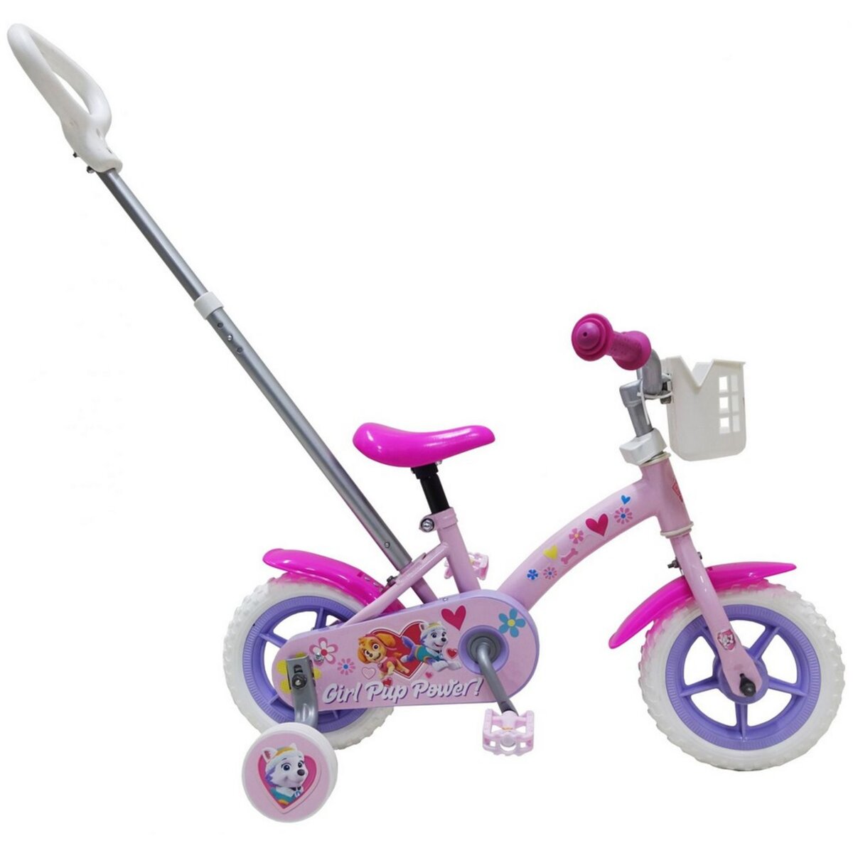 Vélo 10 Fille Licence Stella Pat patrouille pour enfant de 2 à 3 ans avec  stabilisateurs à molettes