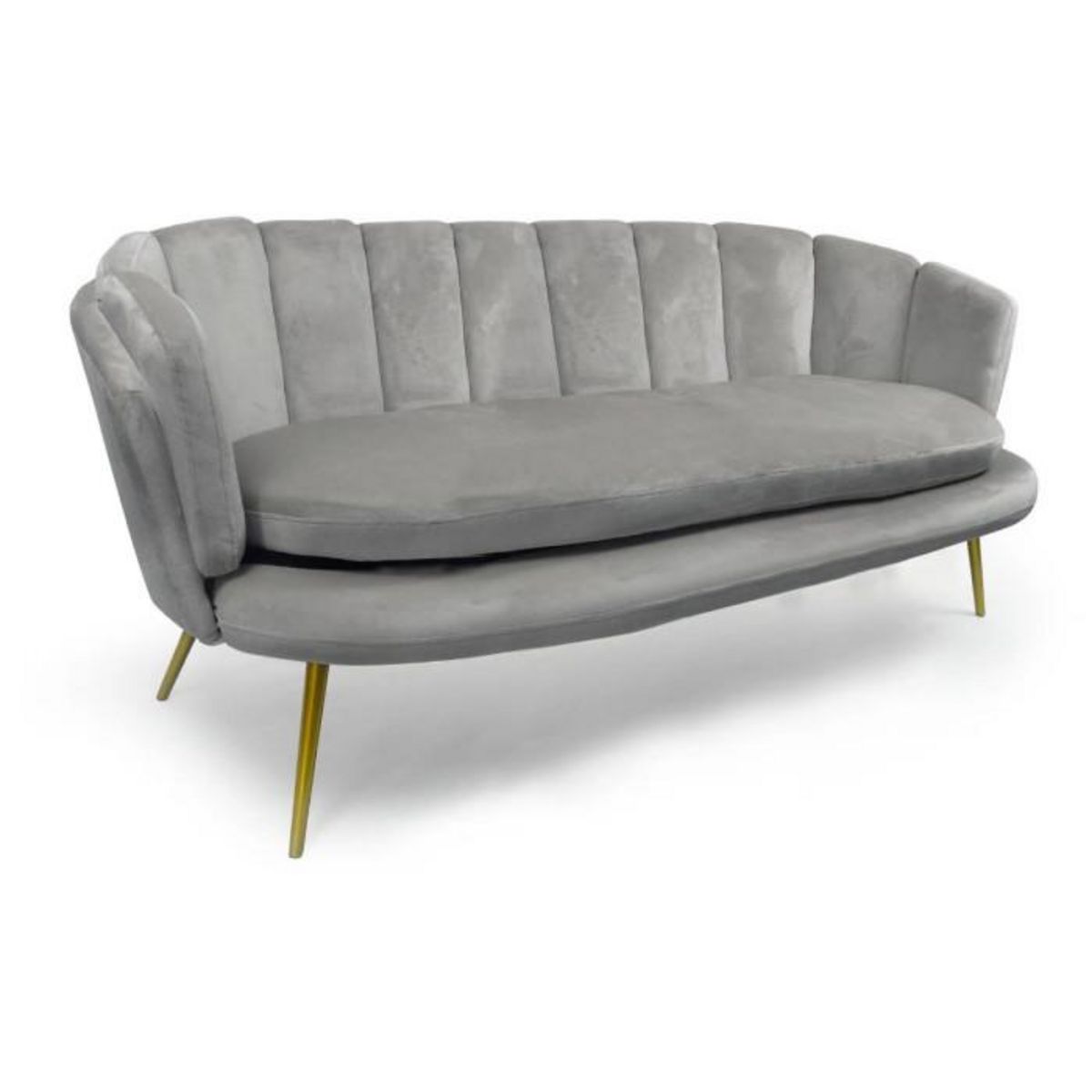 Paris Prix Canapé 3 Places en Velours  Dabren  185cm Argent