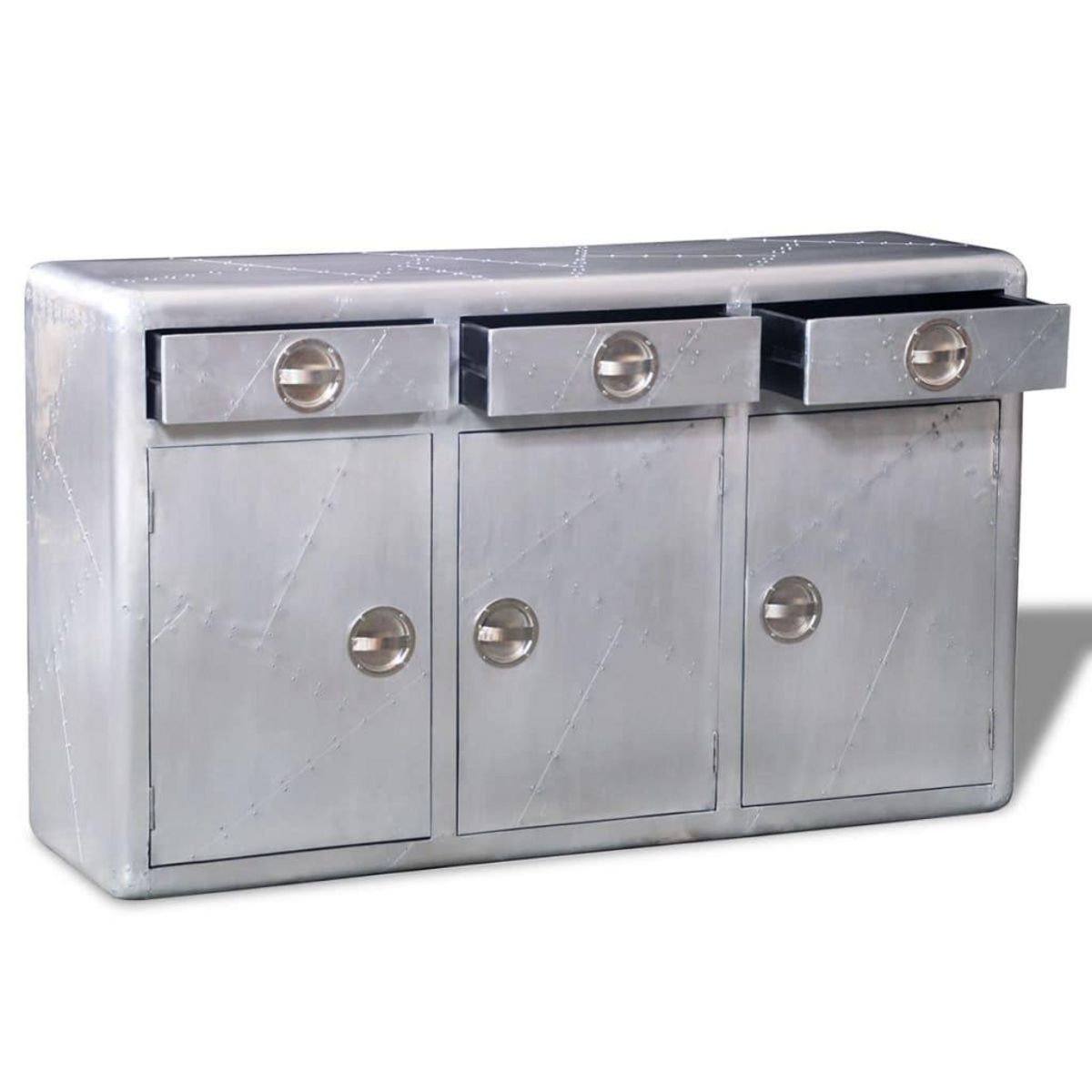 VIDAXL Buffet avec 3 tiroirs Style vintage Aluminium