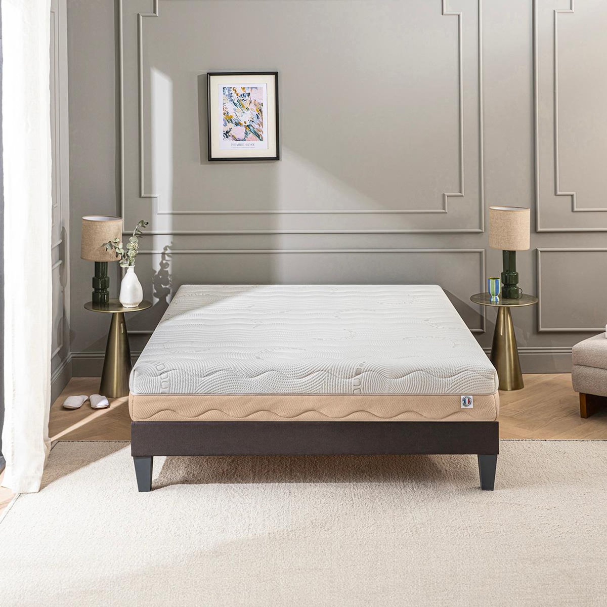 BELLECOUR BELLECOUR LITERIE | Ensemble LEMAN | Matelas Mousse hypersoft + Sommier Bois