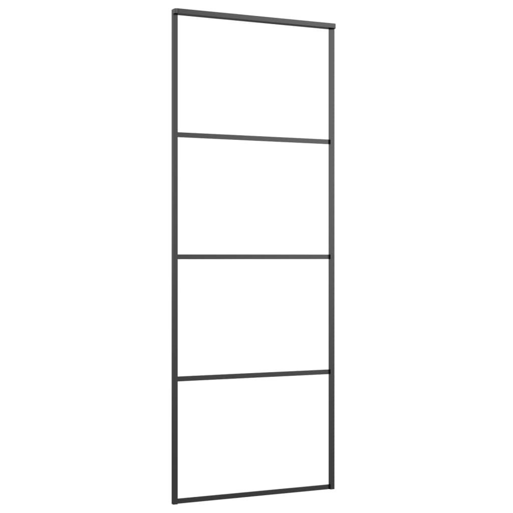 Voir la diapositive 3 : VIDAXL Porte coulissante Aluminium et verre ESG 76x205 cm Noir