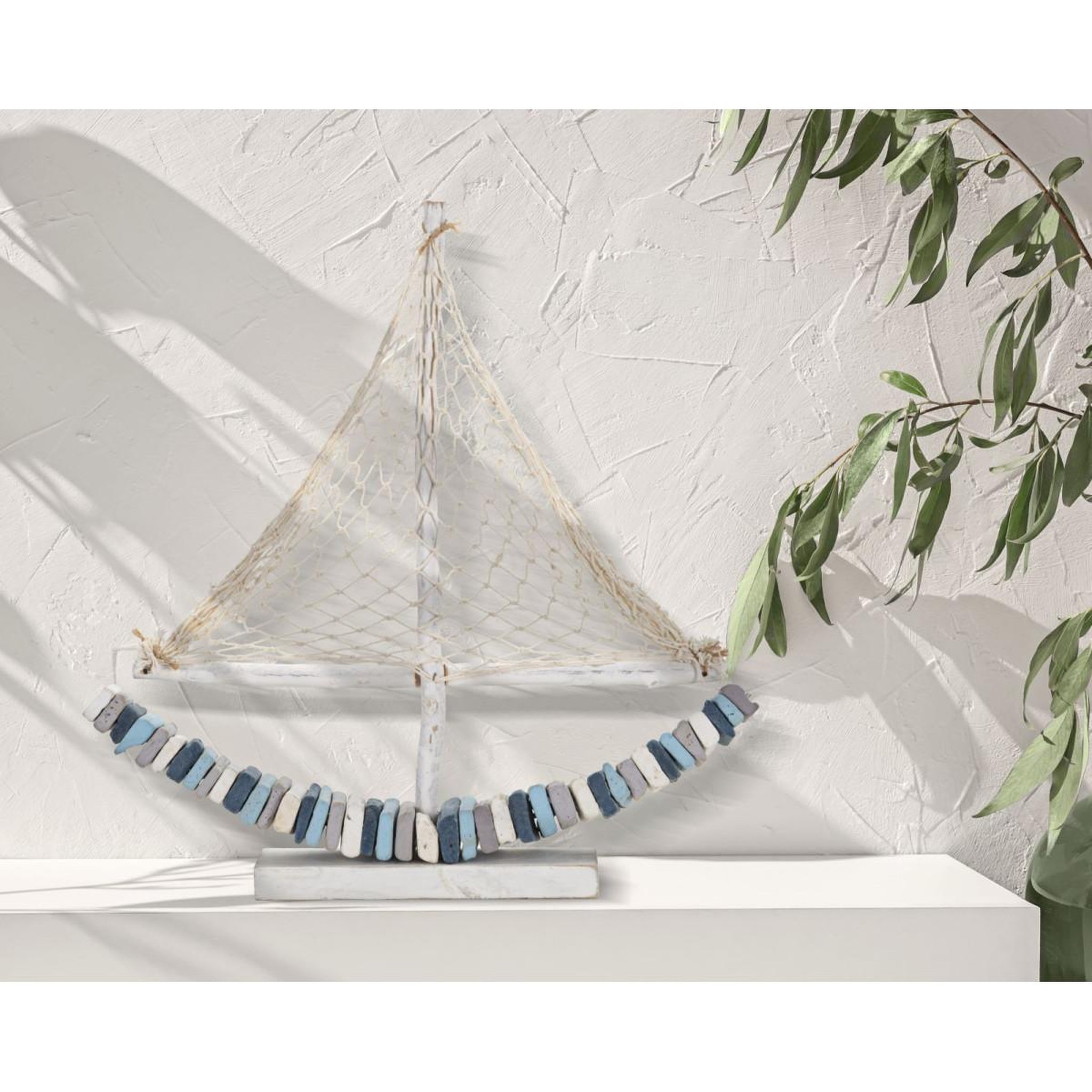 Voir la diapositive 5 : Paris Prix Bateau voilier déco en bois  tanoak  45cm multicolore